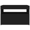 vidaXL Bedside Cabinet & LED Lights Black 60x35x40 cm Engineered Wood