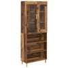 vidaXL Highboard Old Wood 69.5 x 34 x 180 cm Engineered Wood and Glass