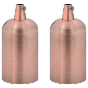 vidaXL Lamp Holders 2 pcs Red Bronze E27