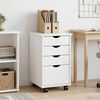 vidaXL Rolling Cabinet White 34 x 39 x 56 cm Solid Pine Wood