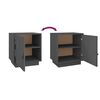 vidaXL Bedside Cabinets 2 pcs Grey 40x34x45 cm Solid Wood Pine