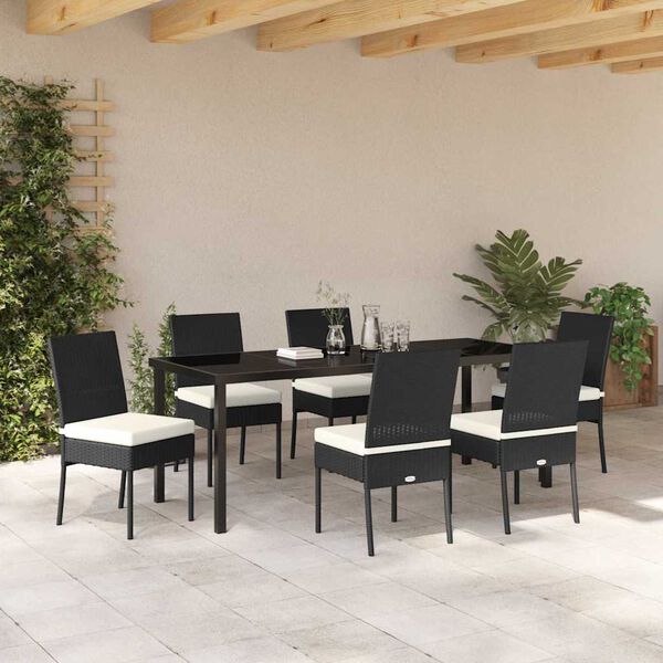 vidaXL Garden Dining Set 7 pcs Cream Powder-Coated Steel