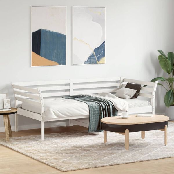 vidaXL Day Bed without Mattress White 90x190 cm Single Solid Wood Pine