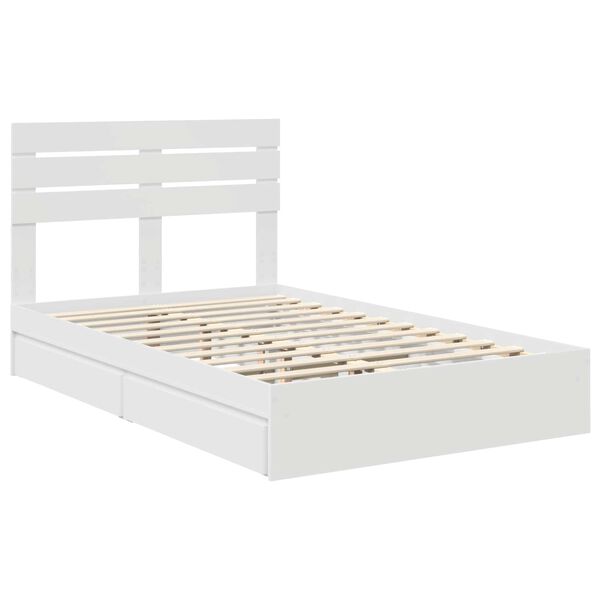 vidaXL Storage Bed with Headboard White 120 x 200 cm Engineered Wood