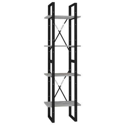 vidaXL 4-Tier Book Cabinet Concrete Grey 40x30x140 cm Engineered Wood