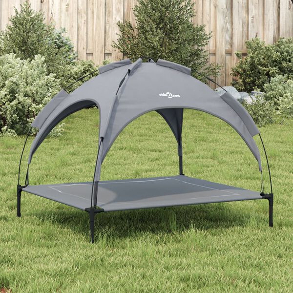 vidaXL Dog Bed with Canopy Anthracite Oxford Fabric and Steel