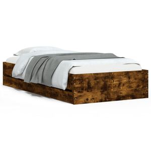 vidaXL Bed Frame with Drawers without Mattress Smoked Oak 90x190 cm Single