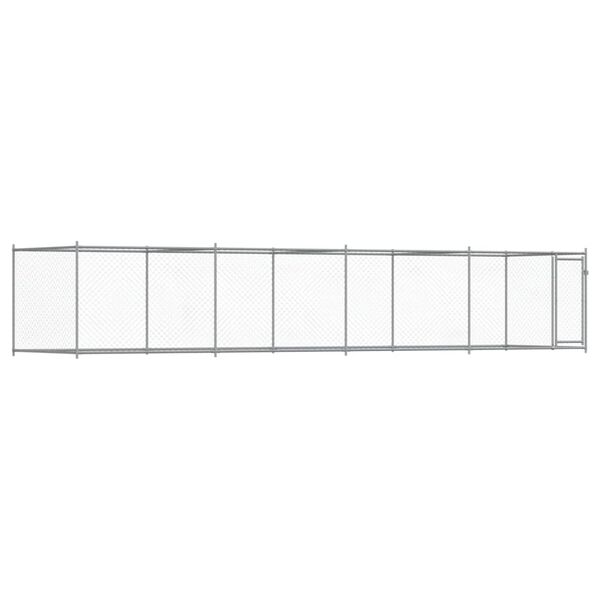 vidaXL Dog Cage with Door Grey 8x2x1.5 m Galvanised Steel