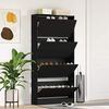 vidaXL Shoe Cabinet Black Oak 80 x 21 x 163.5 cm Engineered Wood