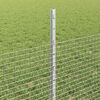 vidaXL Fence with Post Silver 0.5 x 50 m Steel