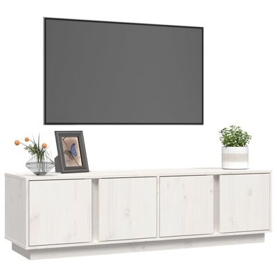 vidaXL TV Cabinet White 140x40x40 cm Solid Wood Pine