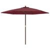 vidaXL Garden Parasol with Wooden Pole Bordeaux Red 299x240 cm
