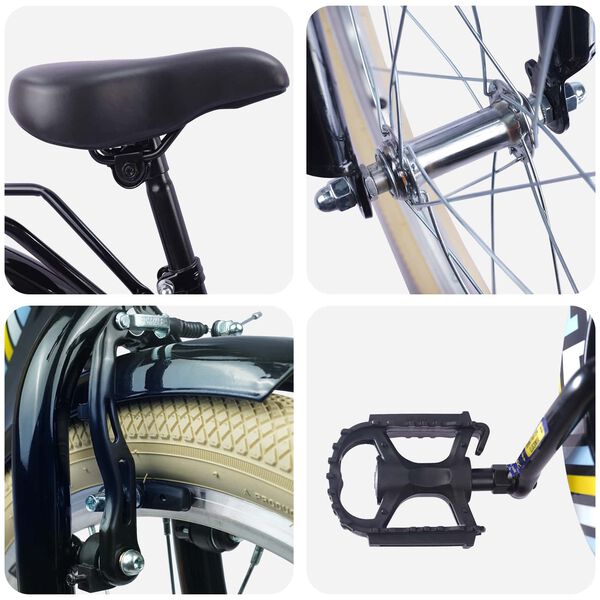 vidaXL Kids Bike 20'' for 6-11 Years Old Black