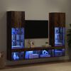 vidaXL TV Wall Units with LED with LED 5 pcs Old wood Engineered Wood