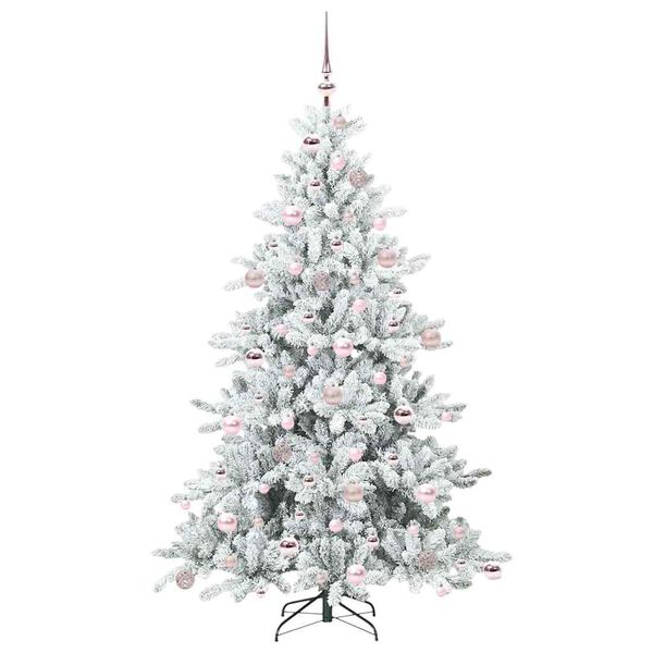 vidaXL Artificial Hinged Christmas Tree White 180 cm PVC and Steel