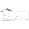 vidaXL Outdoor Dog Kennel with Roof Silver 6x2x2.5 m Galvanised Steel