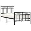 vidaXL Metal Bed Frame without Mattress with Footboard Black 90x190cm