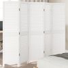 vidaXL Room Divider&nbsp;5 Panels White Solid Wood Paulownia