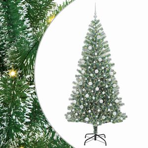 vidaXL Artificial Christmas Tree Snow Flocked with LED Light 210 cm