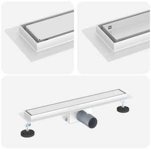 vidaXL 2 in 1 Shower Drain Silver 50 cm Stainless Steel 304