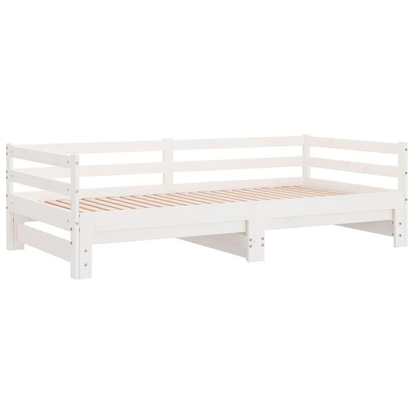 vidaXL Pull-out Day Bed without Mattress White 2x(90x190) cm