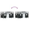 vidaXL Kids'Loft Bed Frame with Curtains Black 100 x 201 cm