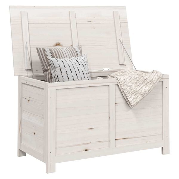 vidaXL Outdoor Cushion Box White 100x50x56 cm Solid Wood Fir