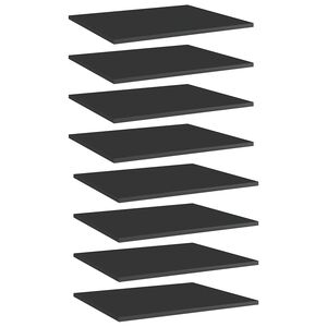 vidaXL Bookshelf Boards 8 pcs High Gloss Black 60x50x1.5 cm