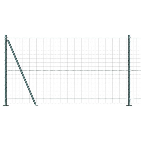 vidaXL Fence with Post Green 1.2 x 25 m Steel