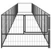 vidaXL Dog Kennel Black 10 m&sup2; Steel
