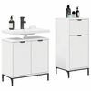 vidaXL Bathroom Furniture Set 2 pcs White Engineered Wood and Metal