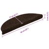 vidaXL Stair Mats Self-adhesive 10 pcs 56x17x3 cm Brown Half Round