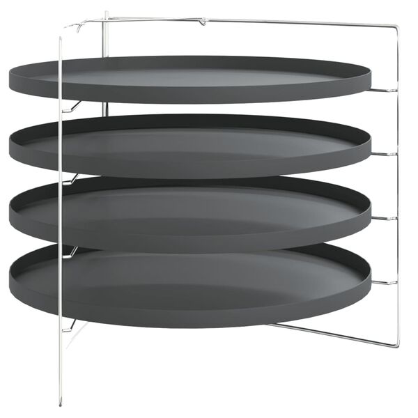 vidaXL Pizza Pans 4 pcs with Rack Ø 28 cm Steel