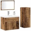 vidaXL Bathroom Furniture Set Wall-mounted 4 pcs Brown Engineered Wood