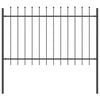 vidaXL Garden Fence 3 pcs Grey 5.1 x 1 m Powder-coated Steel
