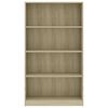 vidaXL 4-Tier Book Cabinet Sonoma Oak 80x24x142 cm Engineered Wood