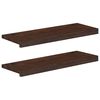 vidaXL Stair Treads 2 pcs 70 x 25 x 2 cm Dark Brown Solid Beech Wood