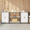 vidaXL Kitchen Storage Set with Shelf 3 pcs White Cold-rolled Steel