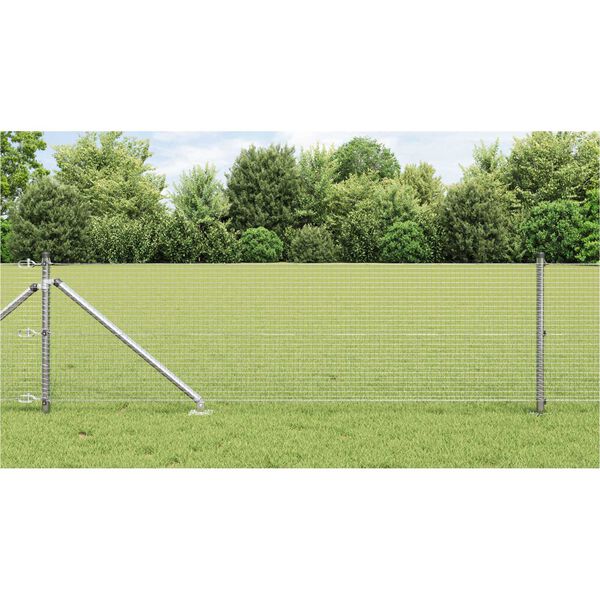 vidaXL Fence Post Silver 50 x 0.6 m (19 x 19 mm mesh) Steel