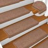 vidaXL Stair Mats 15 pcs 65x21x4 cm Brown Rectangular Edge