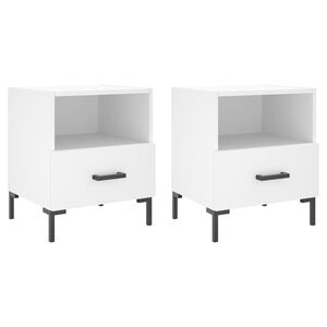 vidaXL Bedside Cabinets 2 pcs White 40x35x47.5 cm Engineered Wood