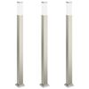 vidaXL Bollard Lights 3 pcs 110 cm Stainless Steel IP44