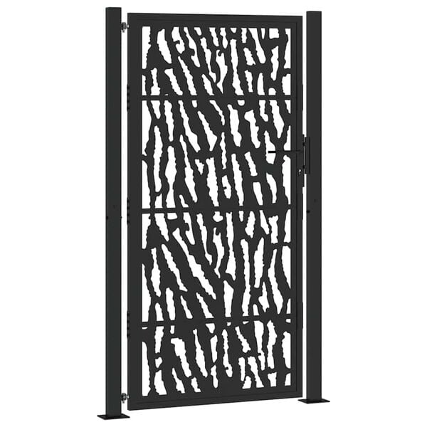 vidaXL Garden Gate Black 100x175 cm Steel Trace Design