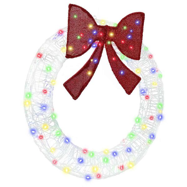 vidaXL Wreath with 80 LEDs Multicolour 92 x 9.5 x 92 cm Acrylic