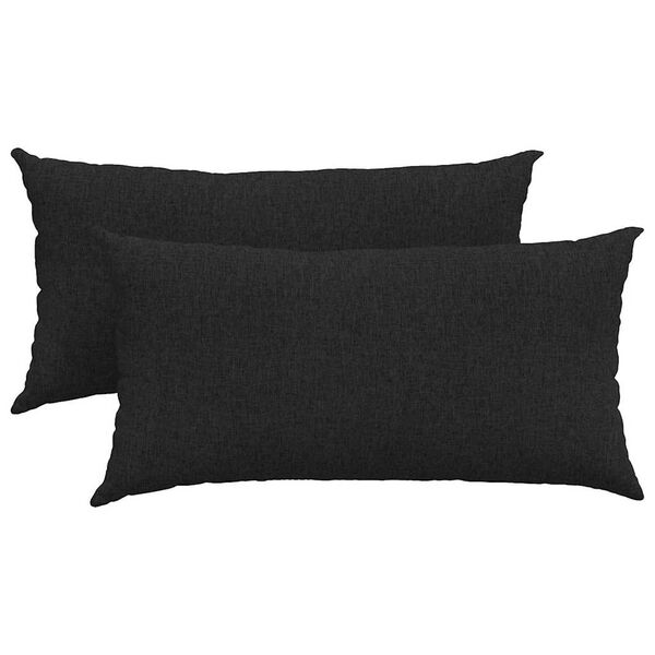 vidaXL Sofa Pillows 2 pcs Black 80 x 40 cm Fabric