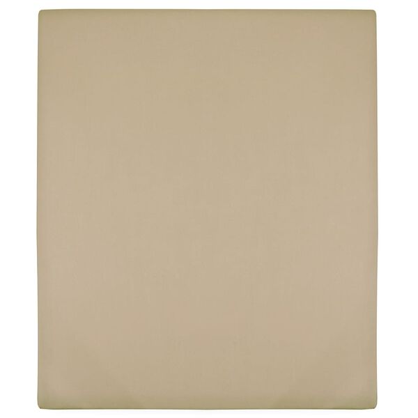 vidaXL Jersey Fitted Sheet Taupe 100x200 cm Cotton
