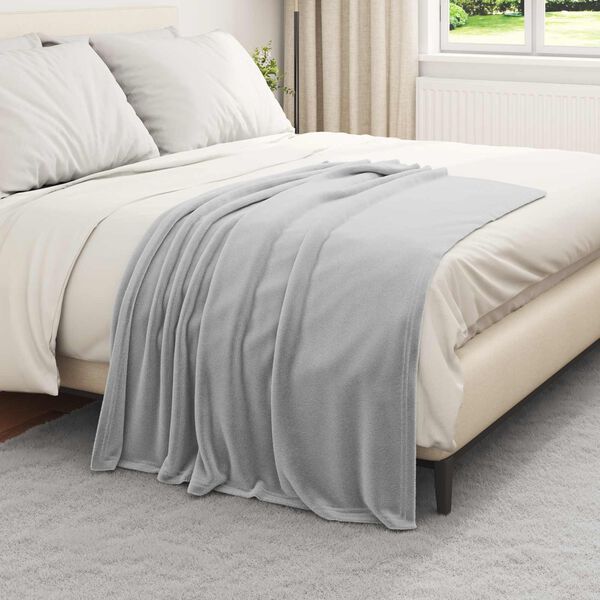 vidaXL Throw Blanket Grey 130 x 150 cm Fleece