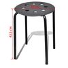 vidaXL Stacking Stools 4 pcs Black Plastic