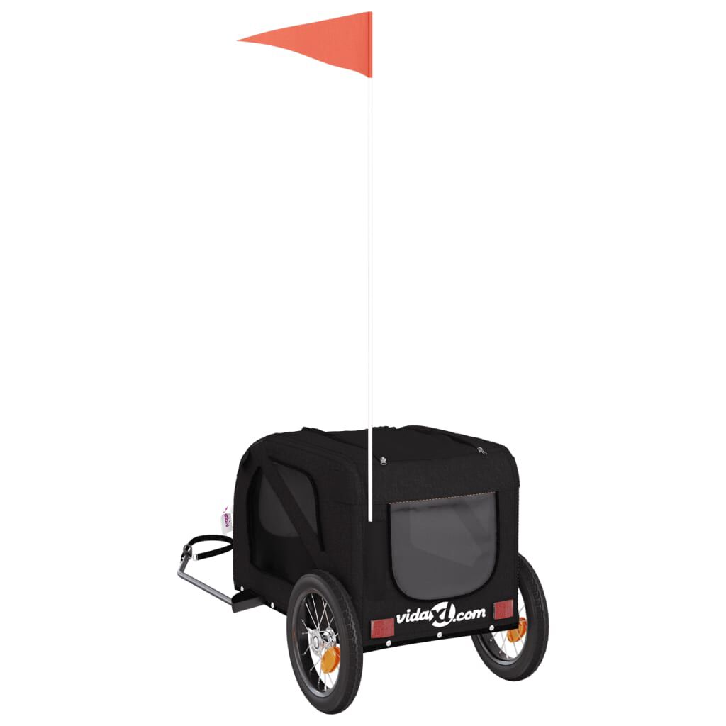 vidaXL Pet Bike Trailer Black Oxford Fabric and Iron vidaXL