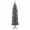 vidaXL Artificial Slim Christmas Tree Green and White 150 cm
